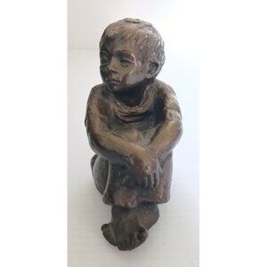 Vintage Rare Austin Prod Inc 1979 Boy Sitting Figurine Statue